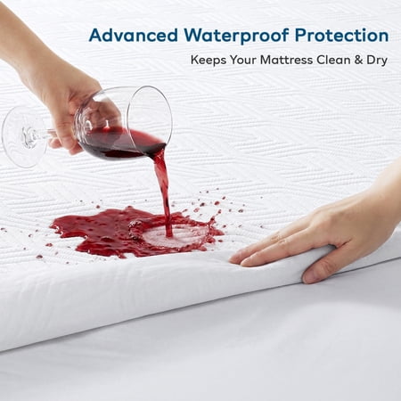 YESBEDS Queen Waterproof Mattress Pad, Cooling Quilted Mattress Protector, Soft Breathable Noiseless Bed Cover Fits 8"-15" Mattress