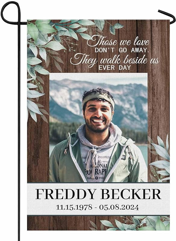 2 Person Tribute Memorial Photo Garden Flag