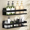 thumbnail image 1 of YESENT aluminum shower rack, Adhesive Bathroom Organizer, Wall-Mounted (Double-Tier, 11.8 Inches), 1 of 7