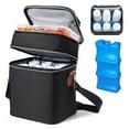 thumbnail image 1 of YESGIRL Breastmilk Cooler Bag with Ice Pack Fits 6 Baby Bottles Up to 9 Ounce, Insulated Baby Bottle Tote Bags, Double Layer Waterproof Leak-Proof with Shoulder Strap for Nursing &Working Mom, 1 of 8
