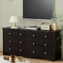 YESHOMY Dresser for Bedroom,6 Drawer Dressers, Storage Chest of Drawers for Hallway,Living Room, Entryway, Dark Brown
