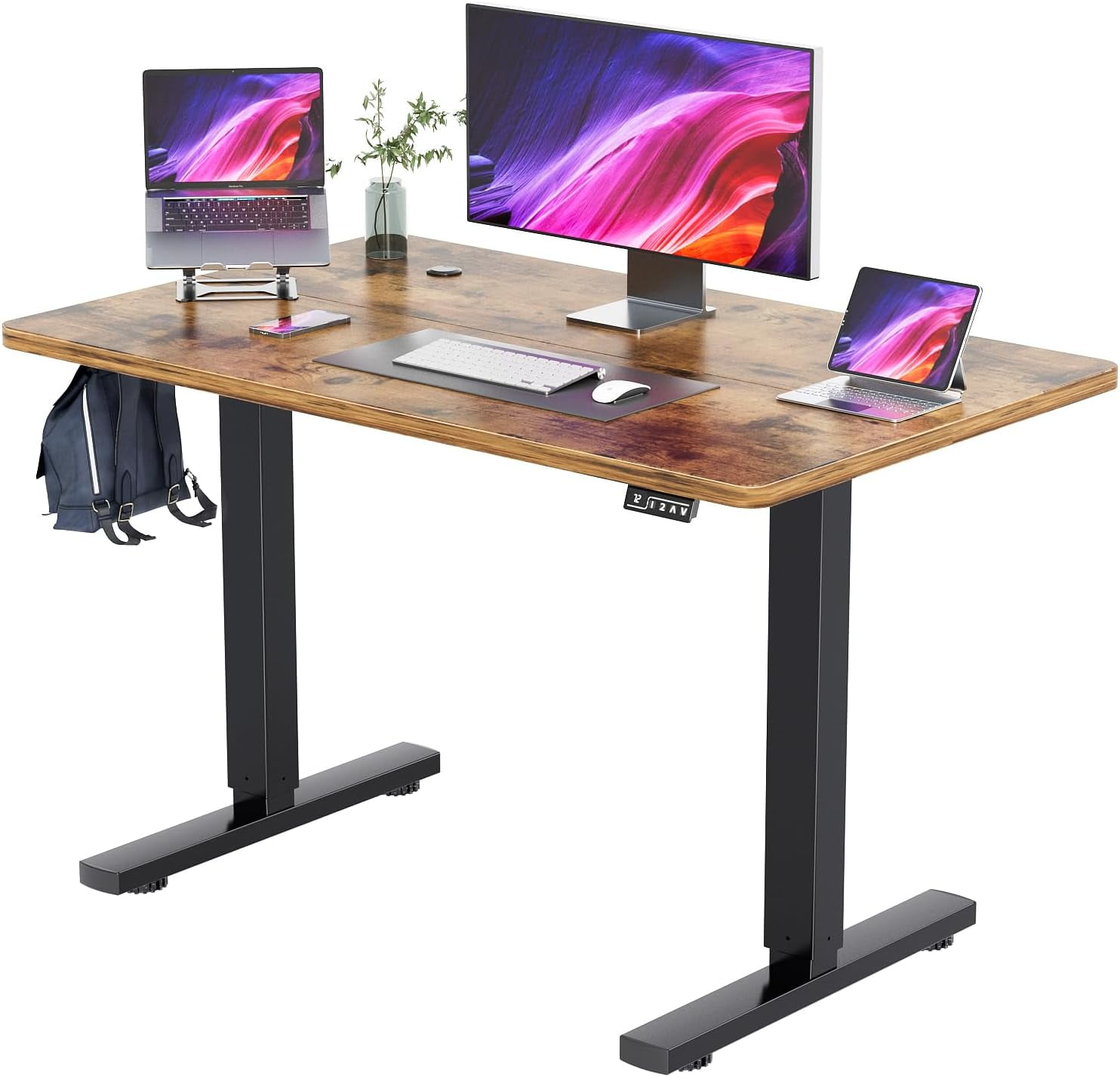 YESHOMY Height Adjustable Electric Standing Desk 40 inch Computer Table ...