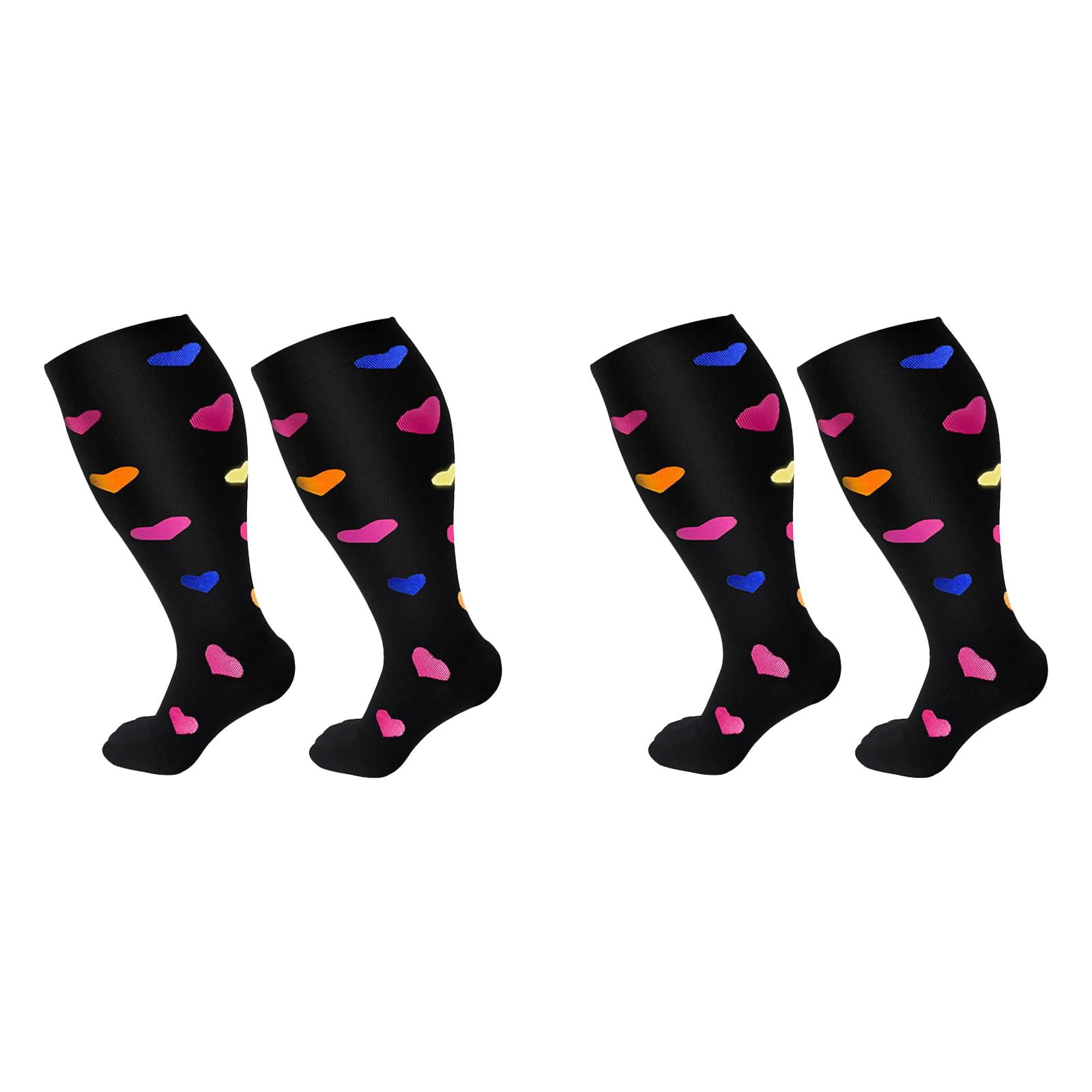 Plus Size Compression Socks - Extra Wide Calf Knee High Stockings For Men & Women (15-20 MmHg)