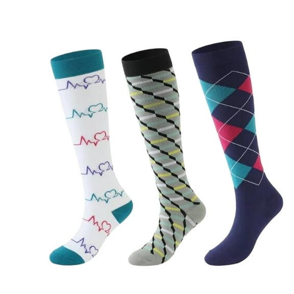 YESIMOLA 3 Pairs Socks Sports Socks Socks Pairs Unisex Compressie Crew Socks for Women Athletic Knee High Socks for Woman Purple One Size