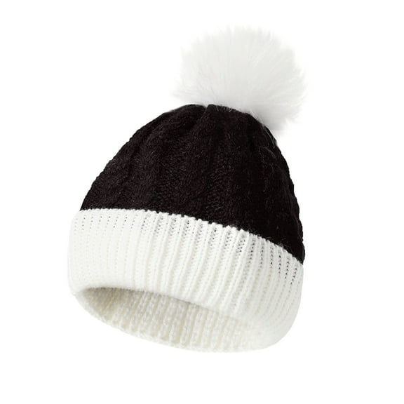 YESIMOLA American Trends Santa Hat Christmas Beanie Hat Winter Warm Cable Knit Slouchy Hat for Adult Women Men Xmas Holiday Party,Black One Size