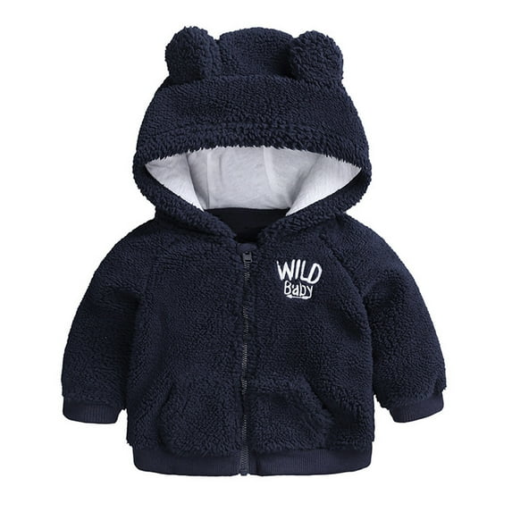 YESIMOLA Baby Boys' Fleece Outerwear Jackets Baby Boys Girl Cartoon Bear Letter Long Sleeve Warm Hooded Coat Snowsuit Casual Coat for Boys