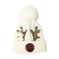 thumbnail image 1 of YESIMOLA Christmas Pom Beanie Hat Christmas Sequin Reindeer Pattern Knitted Hat for Baby Xmas Knit Hat Soft Warm Kids Beanie Knit Hat Baby Santa Hat for Children, 1 of 4