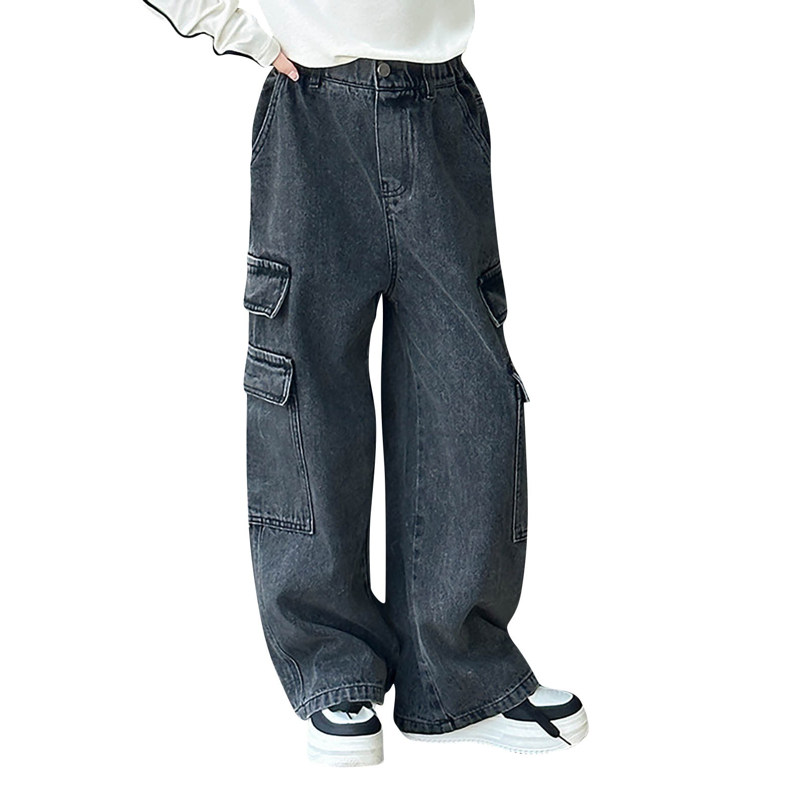 YESIMOLA Jeans Para Hombre Studded Jeans Boys Black Pants Size 14-16 ...