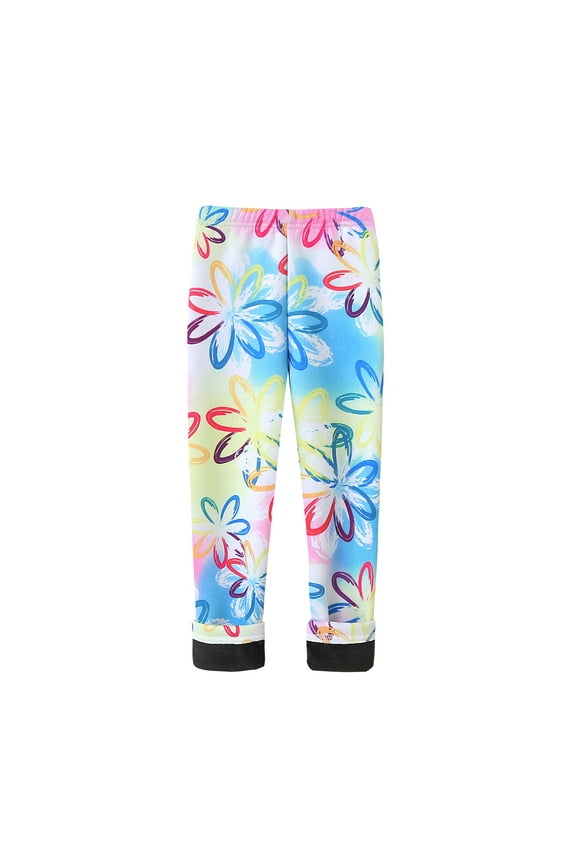 Kids Jeans Autumn Winter Kids Pants Sweet Girls Plus Velvet Leggings Baby Thick Warm Trousers Children Clothing Slim Pants Clothes Multicolor 6-7 Years