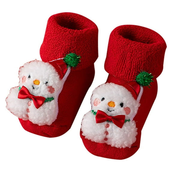 YESIMOLA Toddler Grip Socks Christmas Socks Rattle Socks Baby Christmas 3D Elk Motifs Fuzzy Socks Little Boy Girl Non Slip First Socks with Toddler Fuzzy Christmas Socks Fluffy Socks