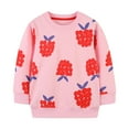 thumbnail image 1 of YESIMOLA Toddler Shirts Toddler Girls Crew Neck Long Sleeve Fall Sweatshirt Berry Pattern Top Daily School Wear Kids Sweatshirts Pink 4 Years, 1 of 6