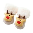 thumbnail image 1 of YESIMOLA Toddler Wool Socks Christmas Rattle Socks Toddler Boys Girls Fluffy Socks Soft Sole Non Slip Toddler Shoes Socks Princess Socks Floor Socks Christmas Socks,Khaki 0-1 Years, 1 of 5