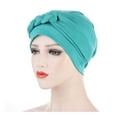 thumbnail image 1 of YESIMOLA Twisted Braid Turban African Women Turban Cap Twisted Braid Head Wraps Pre-Tied Chemo Headscarf for Cancer Hair Cover Hats,Mint Green One Size, 1 of 2