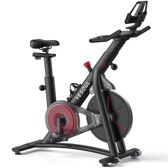 YESOUL S3 Indoor Exercise Bike Smart Black Cycling Bike Magnetic Stationary Bike Low Noise Indoor Cycling Bike for Home Gym Electric Stationary Bike with Tablet Mount