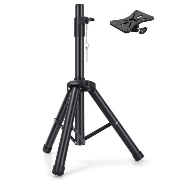 YESSELLER Heavy Duty Adjustable Height Speaker Stands Alloy Steel Black, 3.14 Pounds