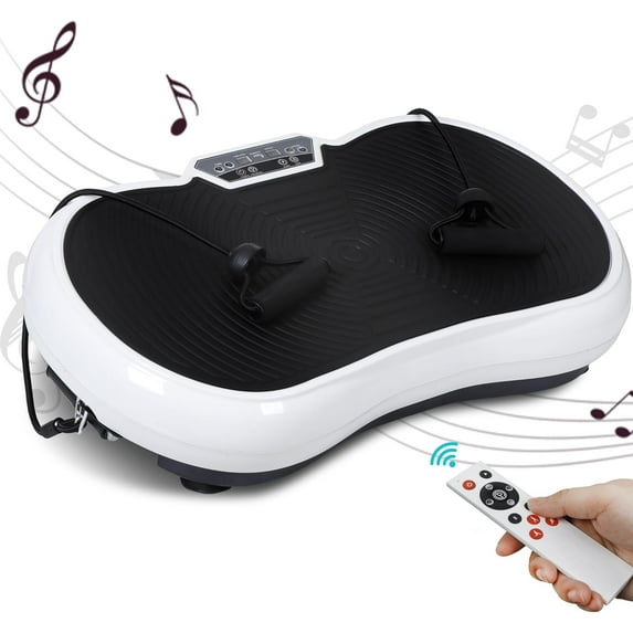 YESSW Pro Vibration Plate Exercise Machine - Whole Body Workout Vibration Fitness Platform Fit Massage Workout Trainer w/Loop Bands + Bluetooth + Remote, 99 Levels