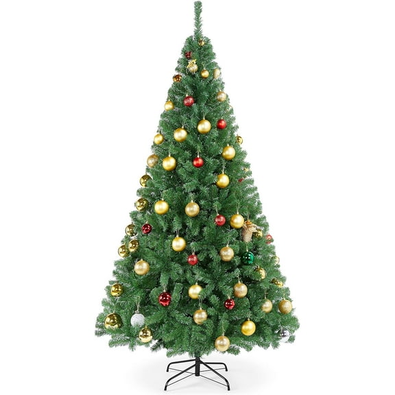 YESSW Unlit Artificial Christmas Tree with Pine Cones for Holiday Decoration-6ft