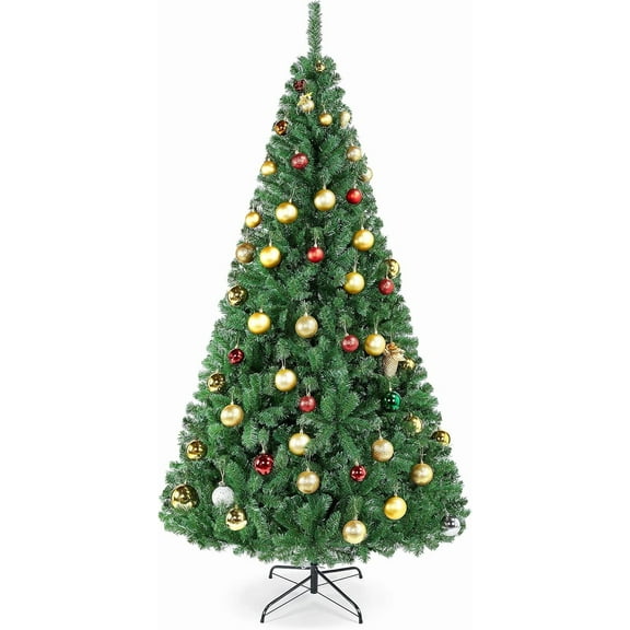 YESSW Unlit Artificial Christmas Tree with Pine Cones for Holiday Decoration-7.5Ft