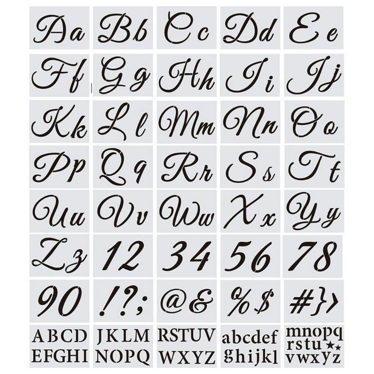YESTUNE 40pcs Alphabet Letter Stencil Reusable Plastic Template for DIY  Drawing Painting