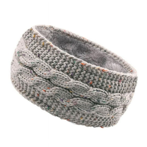 YESTUNE Fleece Lined Headband Winter Outdoor Knitted Turban Elastic Headwrap Ear Warmers