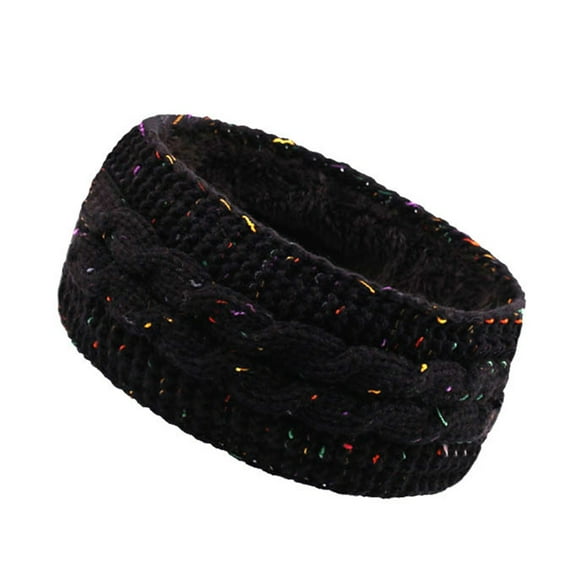 YESTUNE Fleece Lined Headband Winter Outdoor Knitted Turban Elastic Headwrap Ear Warmers