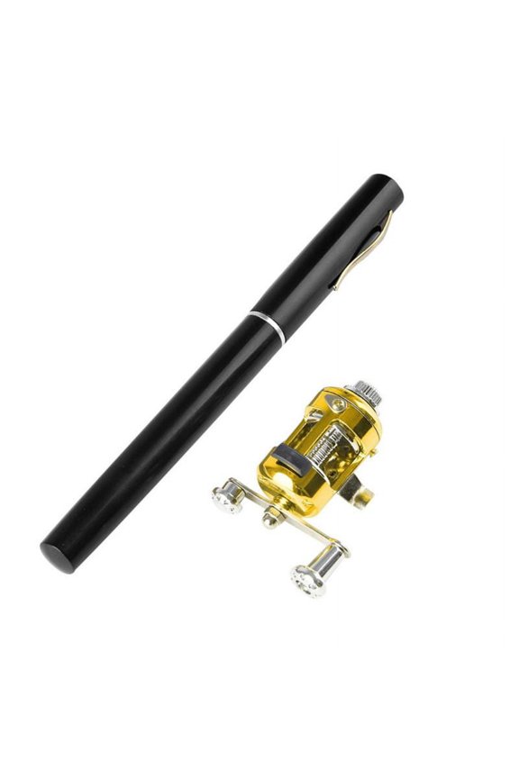 Mini Telescopic Portable Pocket Fish Pen Aluminum Alloy Fishing Rod Pole + Reel