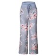 thumbnail image 1 of YESTUNE Women Casual Pajama Pants Floral Camo Deer Santa Print Drawstring Comfy Loose Wide Leg Stretch Palazzo Lounge Toursers, 1 of 19