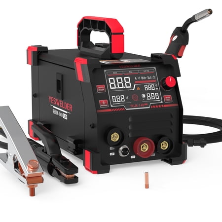 YESWELDER 140A MIG Welder, 110V Flux Core/Stick, IGBT Inverter, Large LED Display