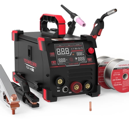 YESWELDER 140A MIG Welder with Lift TIG Torch, 110V Flux Core/Stick/Lift TIG