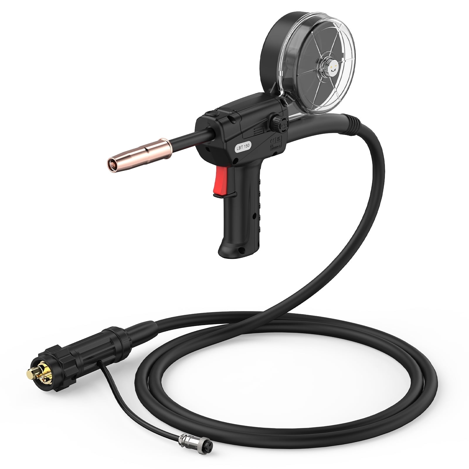 YESWELDER 150A Spool Gun 10FT Euro Connector Cable Fits MIG-205DS/MIG-185DS PRO&Tweco Torch