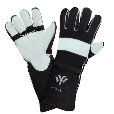 YESWELDER 16" Leather Welding Gloves, Heat & Flame Resistant Forge MIG Gloves with Kevlar Stitching and Reinforced Palm
