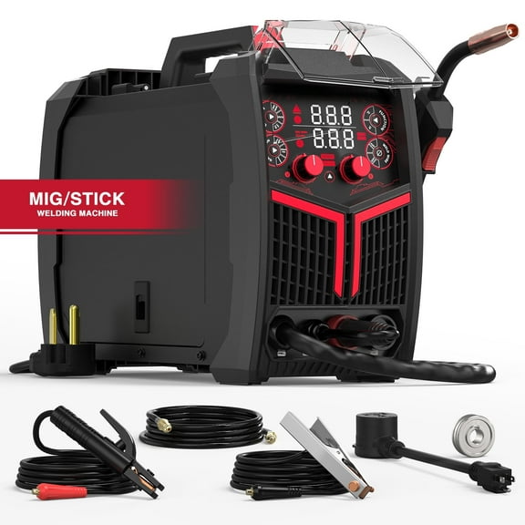Yeswelder 160Amp MIG Welder, Gas/Flux MIG, Stick, Dual Voltage 110V/220V, LED Display, Synergic Control