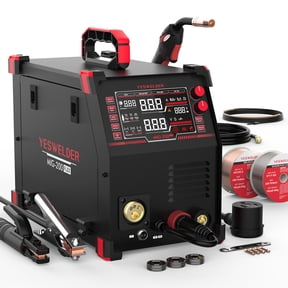 YESWELDER 200A MIG Welder, 110/220V Dual Voltage, Gas/Flux Core/Stick, MIG Pulse/Spot, Spool Gun Compatible, LED Display