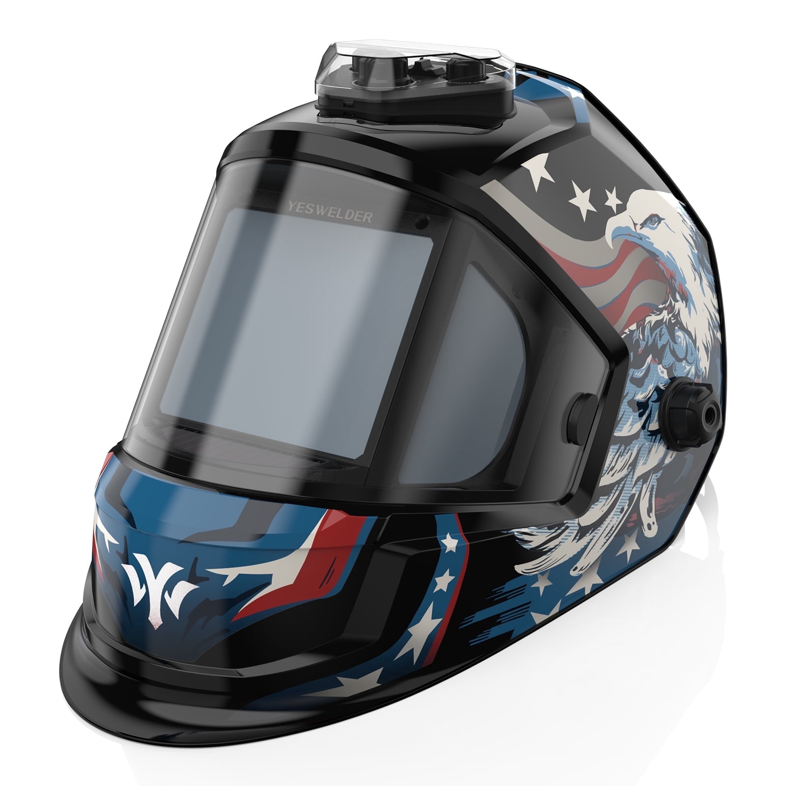 YESWELDER Auto Darkening Welding Helmet, Panoramic View with Side Lens, DIN5 Auto-Dimming, True Color, Type-C Charging