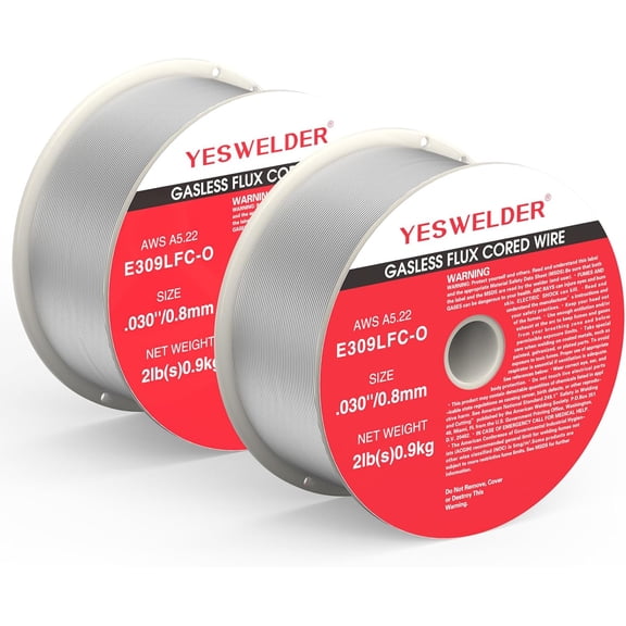 YESWELDER E309LFC-O Stainless Steel Flux Core MIG Wire, .030-Inch, 2 lb Spools, 2-Pack