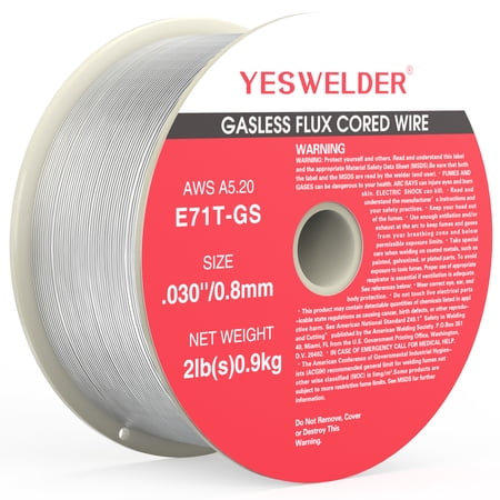 YESWELDER Flux Core Gasless Mig Wire, Mild Steel E71TGS.030-Diameter, 2-Pound Spool