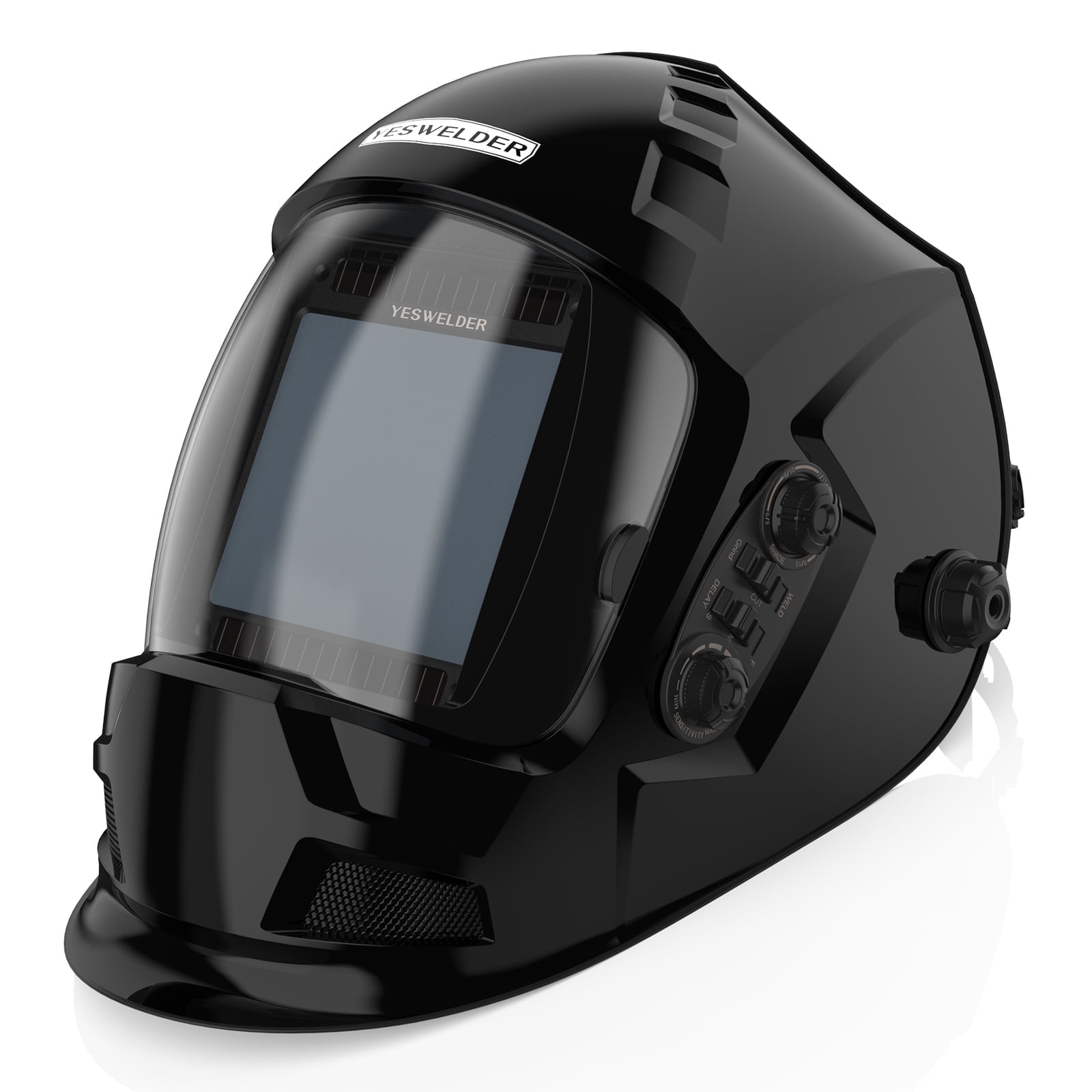 YESWELDER True Color Auto Darkening Welding Helmet, Hemispherical Lens, Large View, Battery Powered, 4 Arc Sensors, Shade 4~5/9–9/13 for TIG MIG Stick Grind Cut