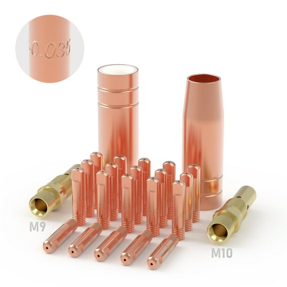YESWELDER MIG Welding Gun Kit .035" Tip-Nozzle-Diffuser for Lincoln Magnum 100L and Tweco Mini/#1 (.035" Accessory Kit)