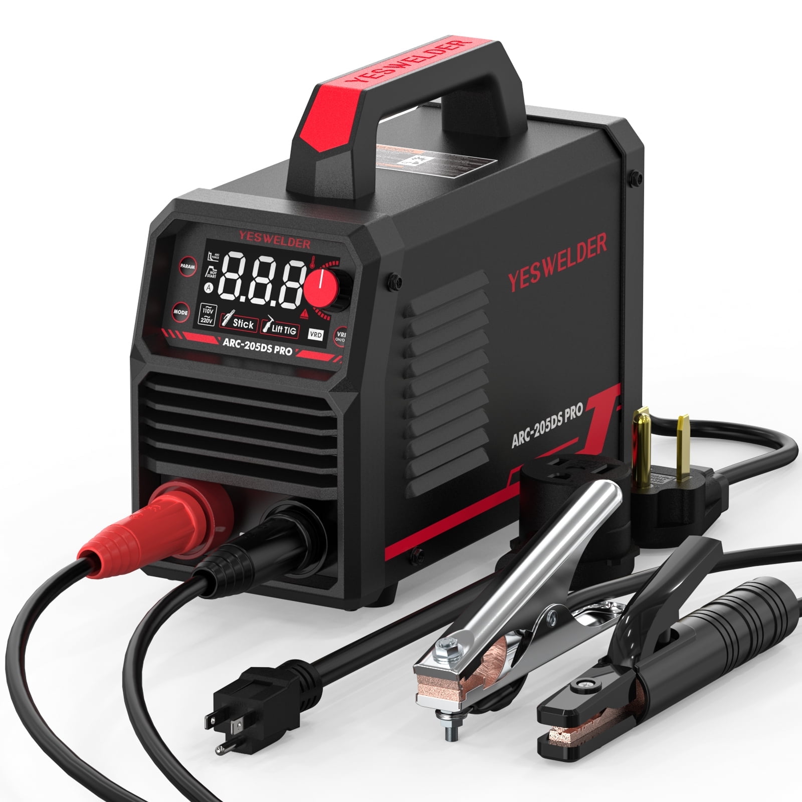 YESWELDER Stick Welder, 205A 110V220V, Hot Start Portable IGBT Welding Machine