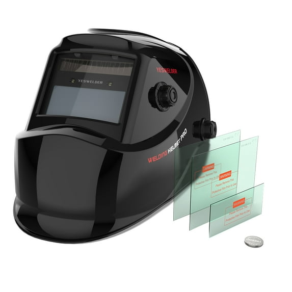 YESWELDER True Color Auto Darkening Welding Helmet, Battery Powered, Wide Shade Range 4/9–13 for TIG, MIG, Stick, and Grinding