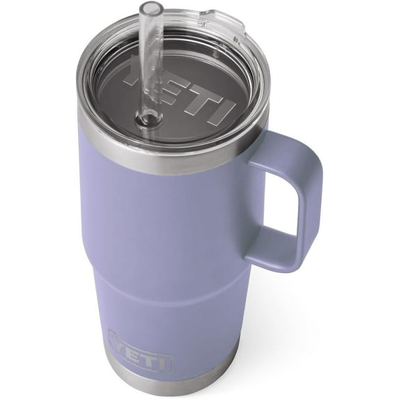 YETI Rambler Tumbler with Handle and Straw Lid, Vacuum Insulated Travel Mug, Stainless Steel, Cosmic Lilac
