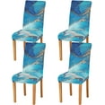 thumbnail image 1 of YETTASBIN Turquoise Marble Dining Room Chair Covers Set of 4, Non Slip Stretch Chair Slipcovers Removable Washable Chair Protector Cover for Kitchen, Dining Room, Holiday Party, Home Decor, 1 of 6