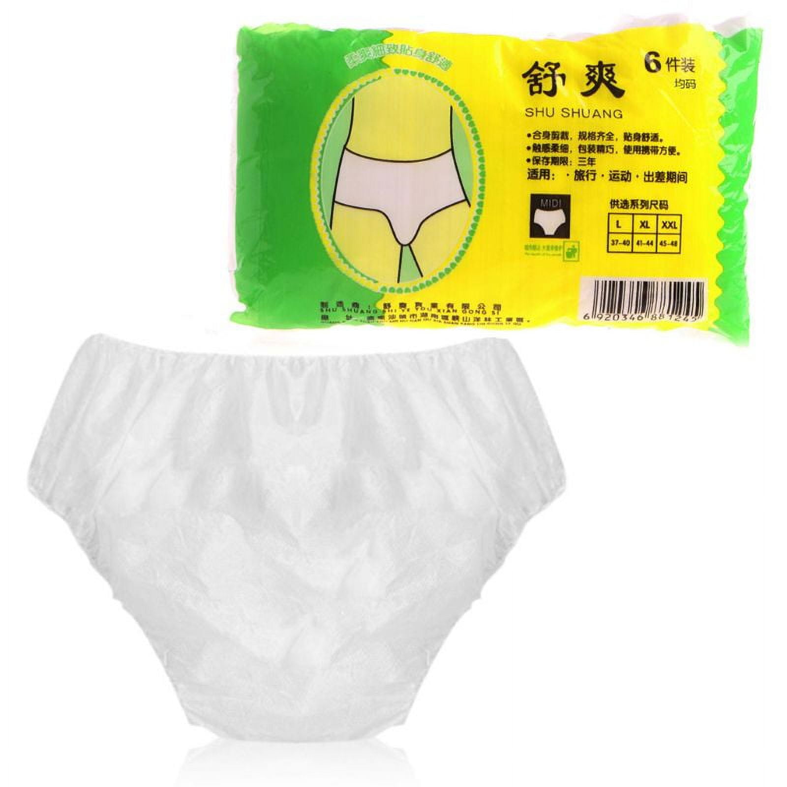 YEUHTLL 6Pcs/Set Travel Portable Disposable Non Woven Paper Briefs Panties  Underwear White Regular Emergency Underpants for Women Men 