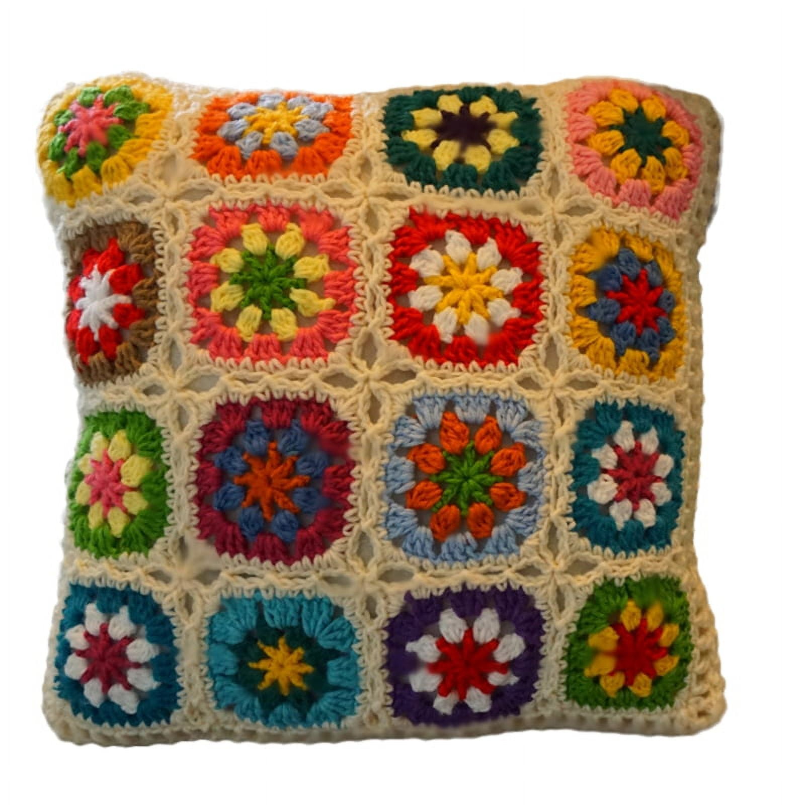 The Sak Home 18 x 18 Pillow Cover, Crochet Floormats & Pillows