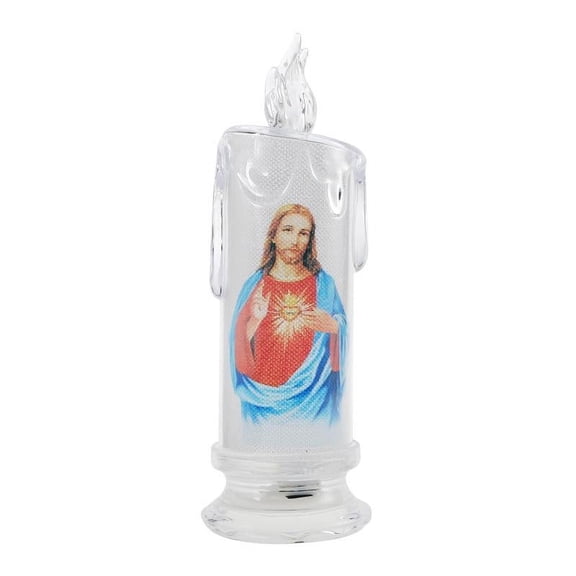 YEUHTLL Jesus Virgin Christ Candle Lamp Romantic Tealight Electronic Flameless LED Devotional Prayer Candles Light Religious Decoration
