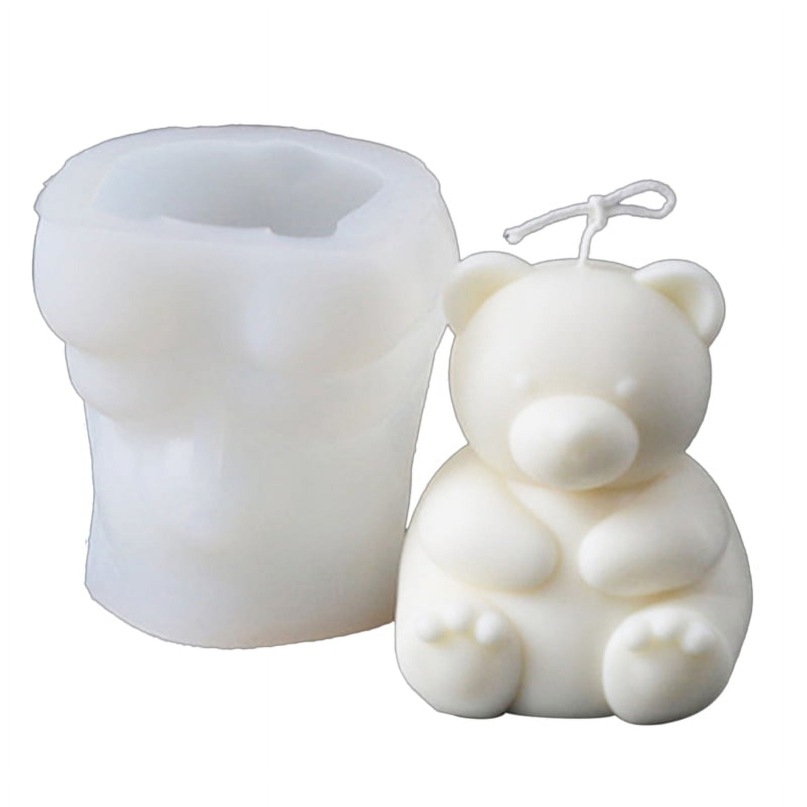 Candle Silicone Mold 3D Large Size Bear Candle Silicone Mold Sitting Bear  Craft Plaster Resin Handmade Candle Making Kit Home Party Decoration Candle