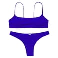 thumbnail image 1 of YEUHTLL Women Sexy Push Up Bra Low Waist Thongs Solid Color Bikini Set Triangle Swimsuit, 1 of 19