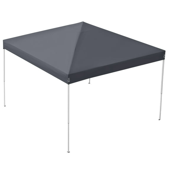 YEXJ 10 x 10 FT Pop Up Canopy Tent - Pre-Assembled Lightweight Shelter with Adjustable Height in Grey - Quick Setup Canopy for Outdoor Events, Camping & Backyard Use