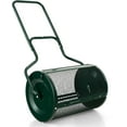 thumbnail image 1 of YEXJ 24 inch Compost Spreader for Lawn, Lightweight Metal Mesh Lawn Roller Double Side Latches for Topdressing & Seedling, Fertilizer Topsoil Peat Moss Spreader Roller, Garden Yard Care，Green, 1 of 9