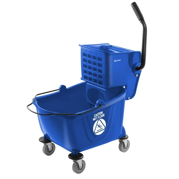 YEXJ 26 Quart Commercial Mop Bucket with Side Press Wringer, Blue